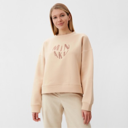 Female sweatshirt Minaku: Velvet Collection Milk color, size 52