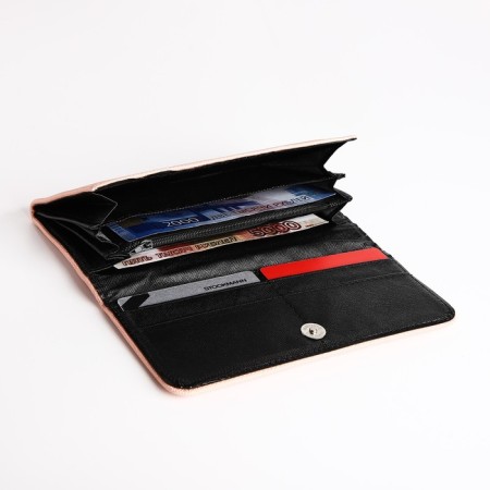 Women's wallet on the button, powder color-3