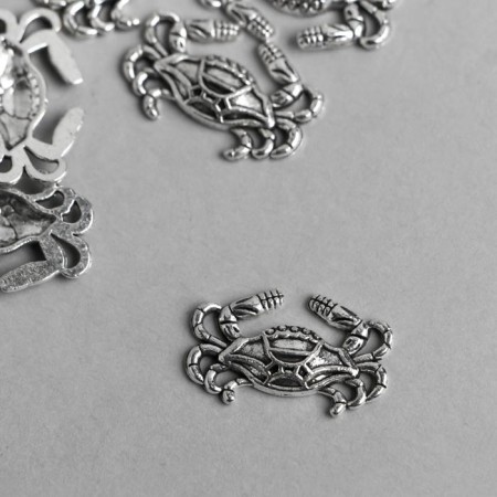 Decor Metal for creativity "Crab" silver 1183 1.2x1.8 cm