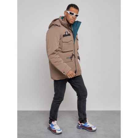 Winter male jacket, size 54, brown color-10