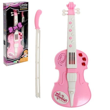 Musical toy "violin", light and sound effects, pink color