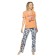 A set of T -shirt and trousers female, size s, color ocher