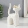 Souvenir Ceramics "White Cat with glasses, tail with a pipe" Grani 10.8x4.6x14.7 cm