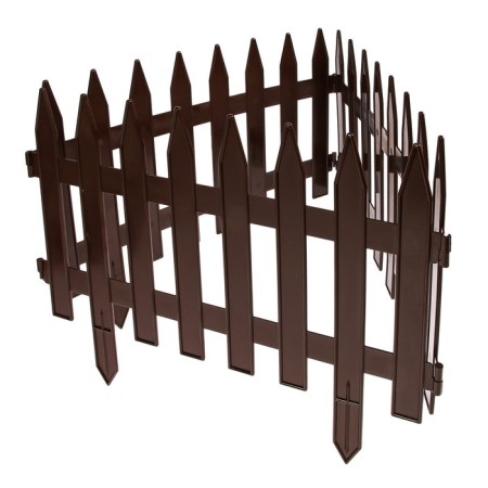 Decorative fence, 35 × 210 cm, 5 sections, plastic, brown, Gotika, Greengo-8