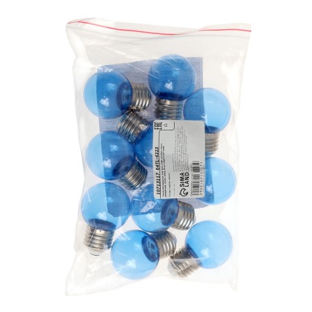 LED lamp, G45, E27, 1.5 W, for BelT-LITA, Transparent, Blue, set 10 pcs-4