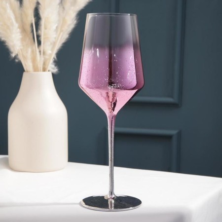 A glass of glass for the wine "Flinking", 500 ml, 8.5 × 25 cm, pink color