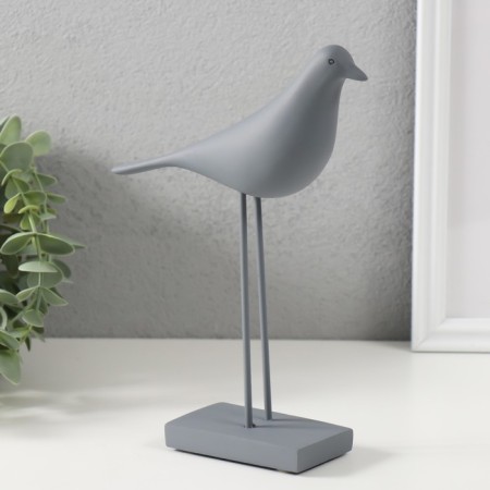 Souvenir Polystone "Bird - Long legs" gray 22x15 cm