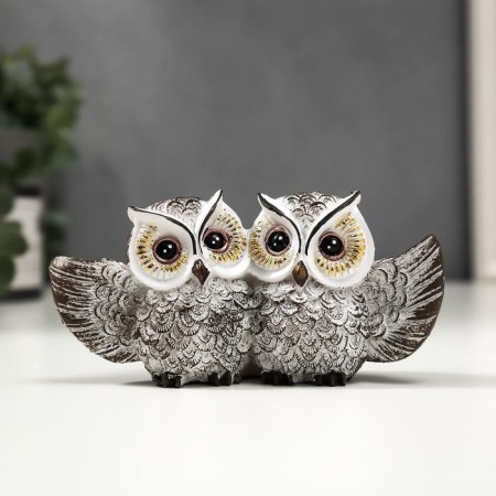Souvenir Polystone "Owes - A hug, with golden eyes" 6.5x13x3.5 cm