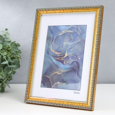 Photo frame Plastic "Kame" 15x21 cm, gold-1