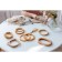 Handles for the bag are wooden, d = 10.5, 13.5 × 13.5 cm, 2 pcs, beige color