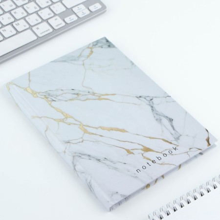 Diary in a solid cover A5, 80 sheets "White Marble"-1