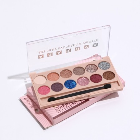 Palette of eyelid shadows with shimmer 12 colors-5