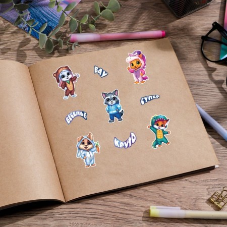 Paper stickers "Cute animals", 11 × 16 cm-2