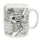 Mug for the painting "Monster Trek", 6 acrylic paints, brush