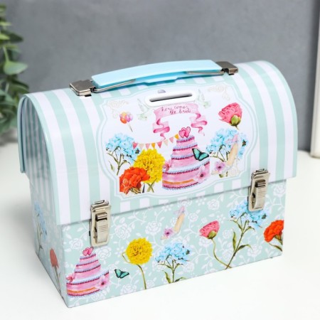 Piggy bank Metal chest "Cake" 13.5x17.2x8.2 cm