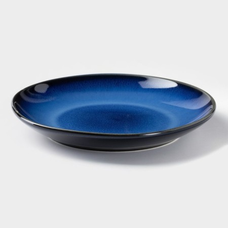Ceramic lunch plate "Lunar Trail", D = 21 cm, blue color