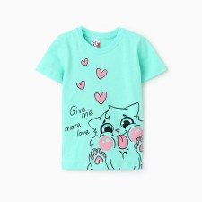 T -shirt for girls, mint color, height 110 cm