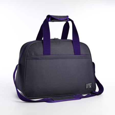 Sports bag with lightning, external pocket, long belt, gray/purple color