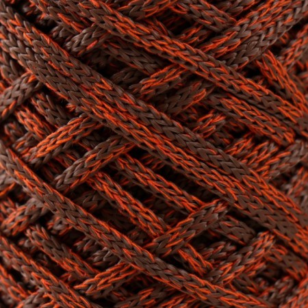 Knitting cord 35% cotton, 65% polypropylene 3 mm 85m/160 ± 10 g (mountain ash/chocolate)-2