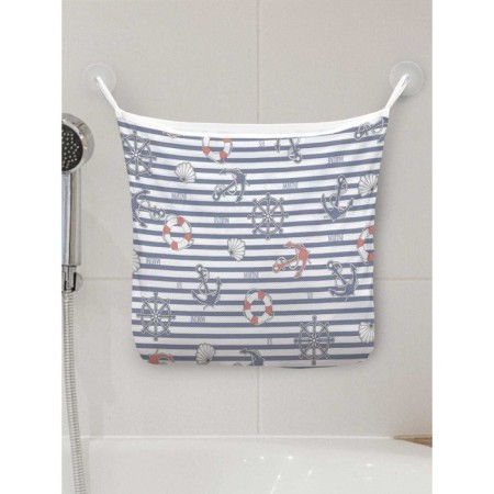 Organizer in a bath on suction cups "sea plot", for storing toys and trifles, size 33x39 cm