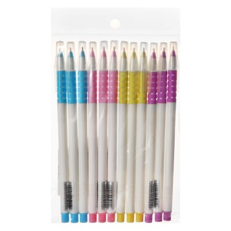 A set of ballpoint pens 12 pieces, 1.0mm, white housing with a rubber deaf, blue ink, mix-4