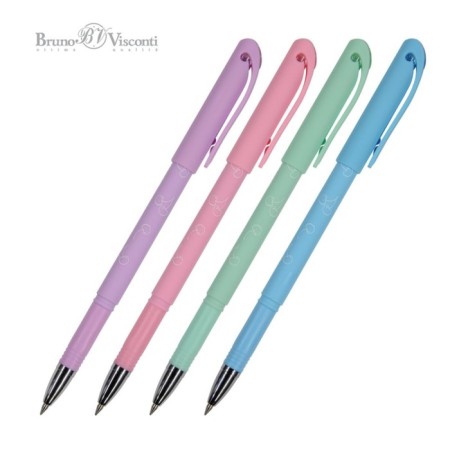 Gel pen with erased ink BrunovisConti Deletewrite Fruit Rain. Cherry, node 0.5 mm, blue ink, matte case Soft Touch, mix