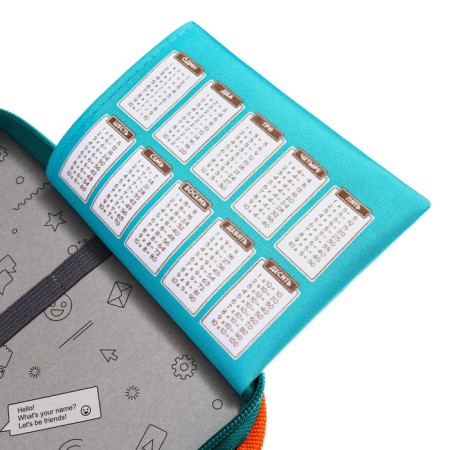 Penal 1 section 140 x 210 x 40 mm, folding pocket and cosmetic bag, fabric, calligrata topontent "doggie"-8