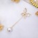 Bulavka "Butterfly" voluminous, 8.5cm, white color in gold