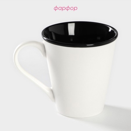 Porcelain share mug "Formula Coffee", 340 ml, white and black color-1