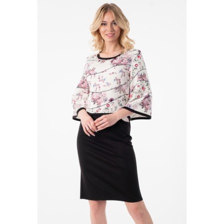 Female dress, size 42, black color, white-5