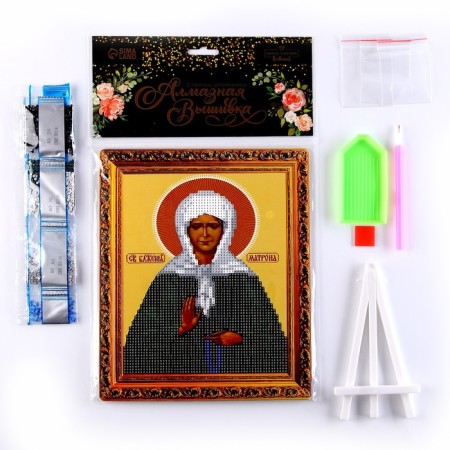 Diamond embroidery with partial filling of Matrona 21 × 25 cm, canvas, capacity