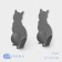 Savanna Velcro hook "cat", 2 pcs, metal