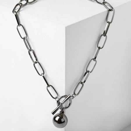 The necklace "chain" sphere, gray color, 50 cm