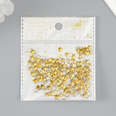 Decor for creativity Metal "Stars" gold set 300 pcs 0.6x0.6 cm-3