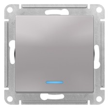 Switch SE AtlasDesign, 10 A, 1 key, with backlight, CLA, mechanism, aluminum color