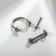 Pierce Set "Trio" into an eyebrow, nose, labret, silver color