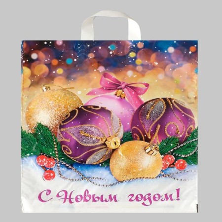 Package "December", polyethylene with a loop pen, 38x42 cm, 40 μm