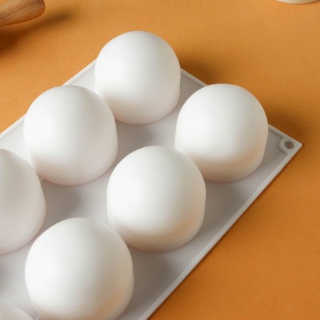 Form for mousse desserts and baking konfinetta "balls", 29.7 × 17.4 × 3.7 cm, 8 cells, white color-3