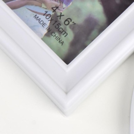 Photo frame in 4 photos white 10 × 15 cm, oval 9x6 cm, heart 9x9 cm-3