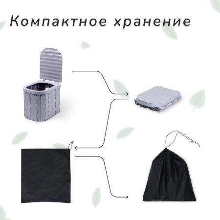 Folding toilet, 12 disposable packets, 12 absorbent packages, bag, Greengo-9