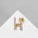 Brooch "Cat", green-white color in gold