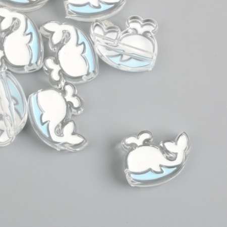Busina for creativity Plastic "White Whale with Fontanchik" 0.8x2.7x2 cm-1