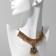 Set 2 objects: earrings, pendant “vintage”, white-green color in black gold, 36 cm