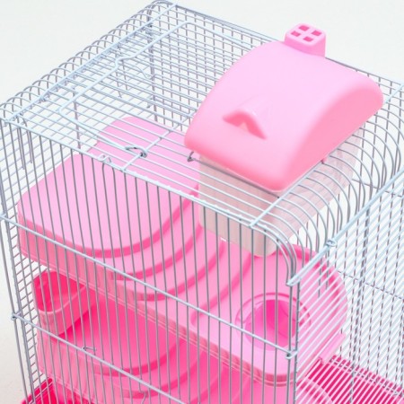 A cage for small rodents "Pijon", with a filling, 27 x 21 x 45 cm, pink-5