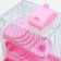 A cage for small rodents "Pijon", with a filling, 27 x 21 x 45 cm, pink