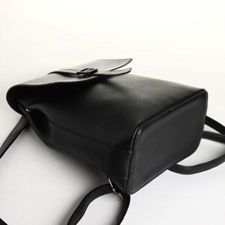 City backpack of artificial leather with lightning, black color-4