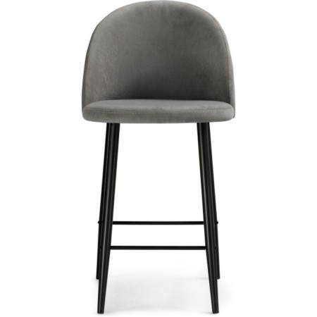 Metal amisore stool/velor, black/gray 48x53x95 cm-1
