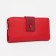 Women's wallet on the button, red color
