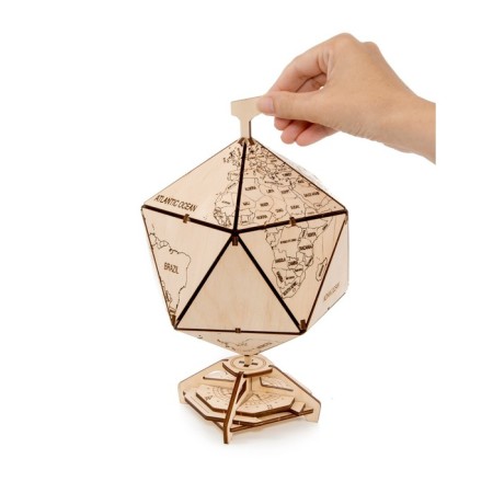 Designer Wooden 3D Ewa Globe Icosahedron with a secret (box, safe)-13