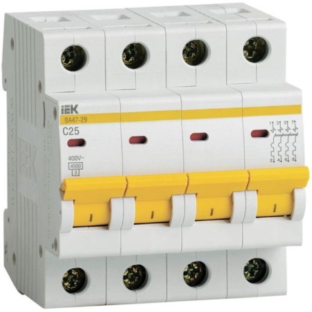 Switch automatic IEK MVA20-4-025-C 4P, 25A, 4.5ka